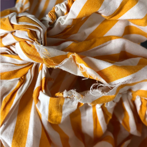 Caroline Constas Onira Top Striped Blouson Sleeve Crop Orange White Size Small - Picture 12 of 13